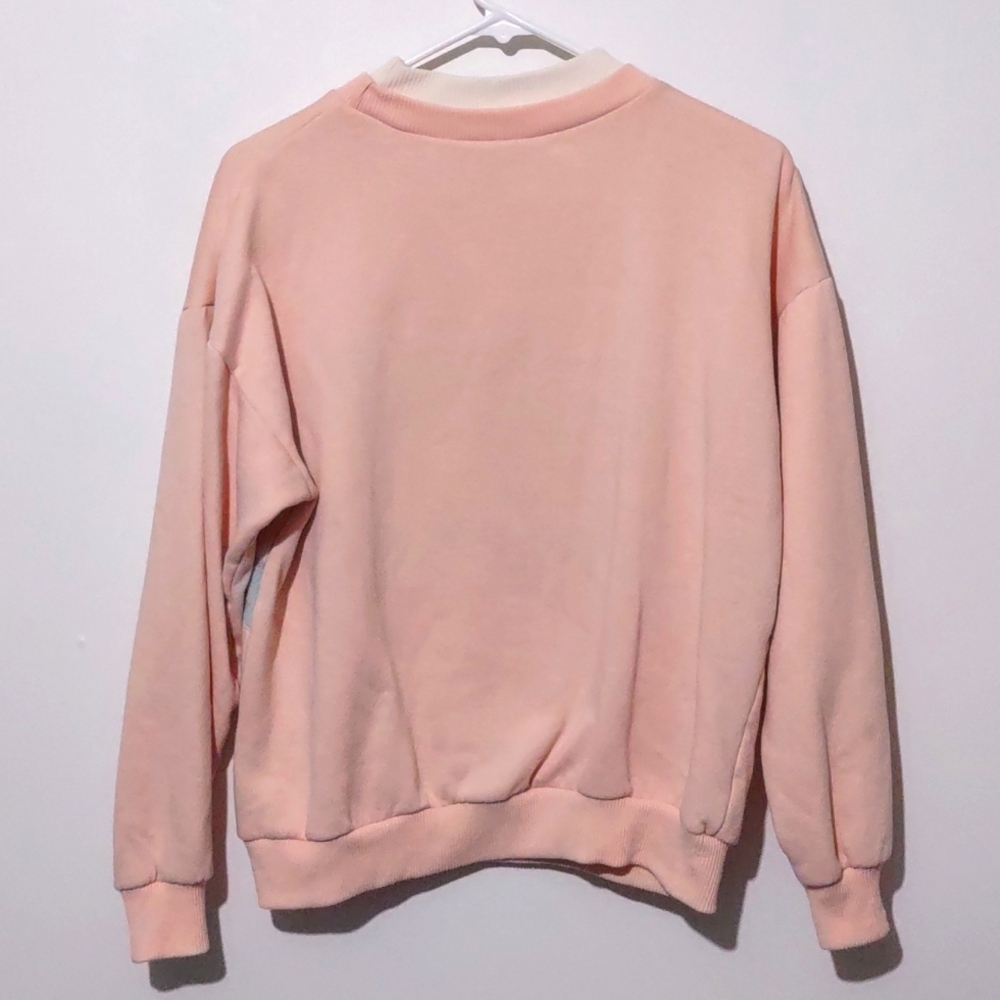 SOLD Vintage simply basic women's sweater preppy girly light pink sweater medium - Picture 8 of 9
